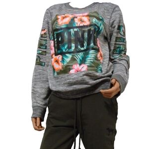 PINK Victoria's Secret Floral Top Sweatshirt Sweater